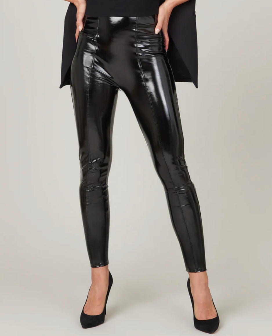 Time and Tru Black Faux Leather Leggings - X-Large at  Women's  Clothing store