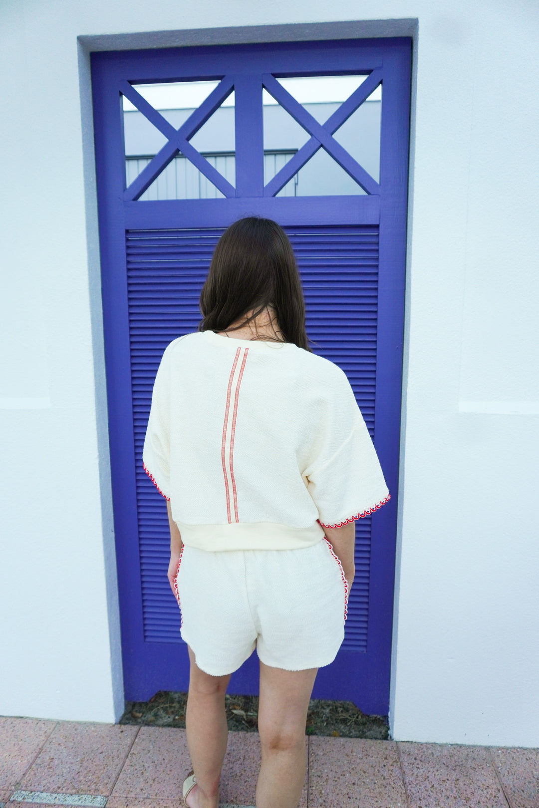 Oversized Cropped Sweatshirt & Shorts Set – Azlinn Hope