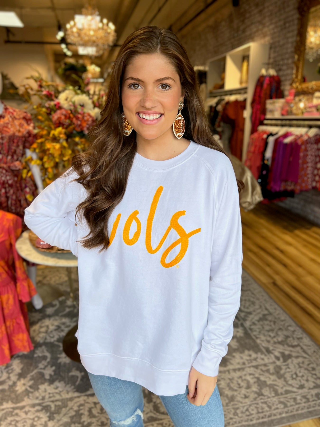 Leopard monogram embroidered sweatshirt