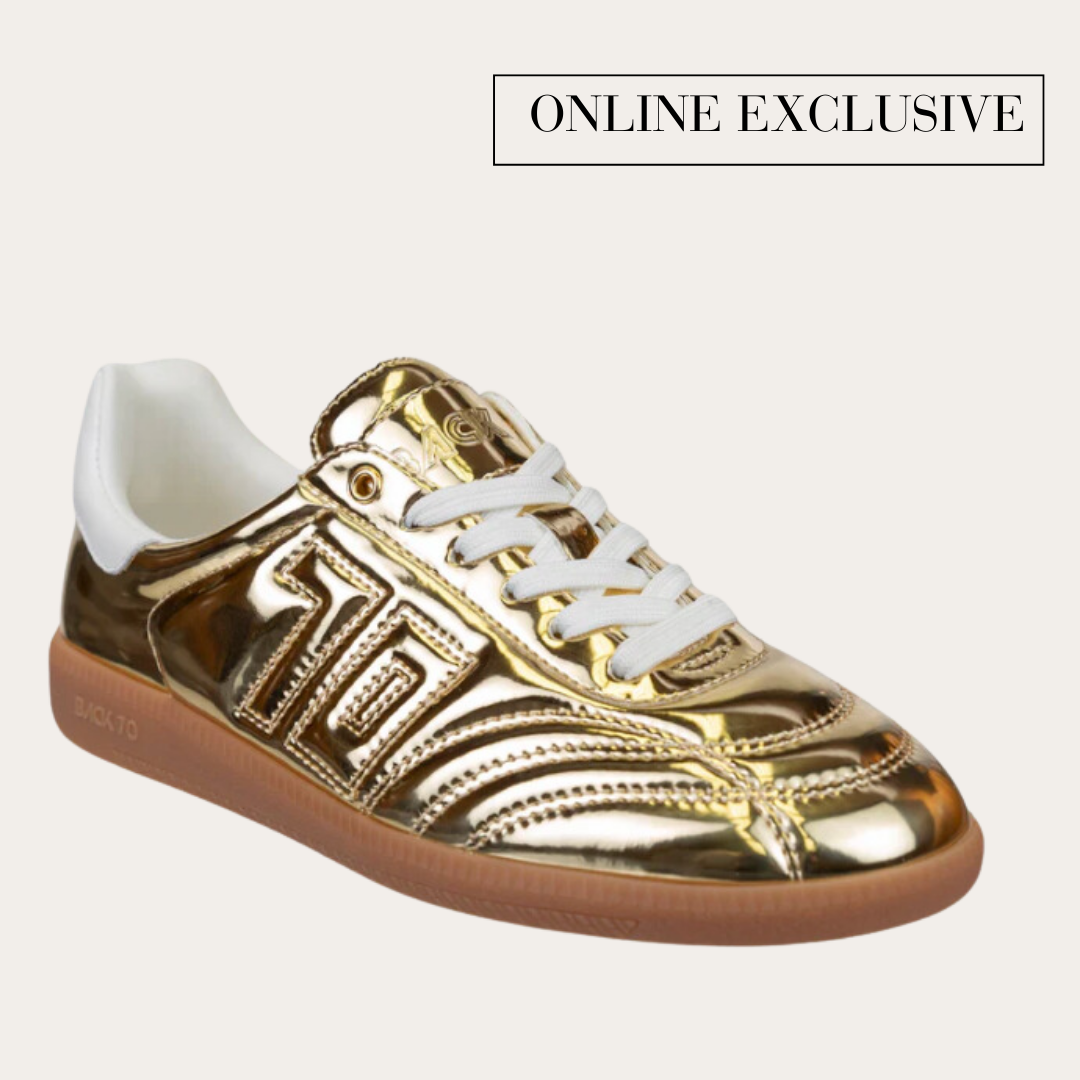 BACK 70 - FLUFFY in GOLD Sneakers – Azlinn Hope