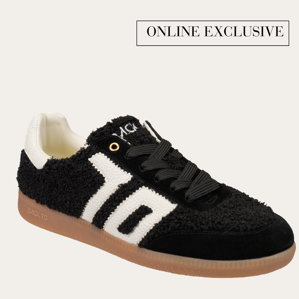 BACK 70 - TEDDY in BLACK WHITE Sneakers – Azlinn Hope