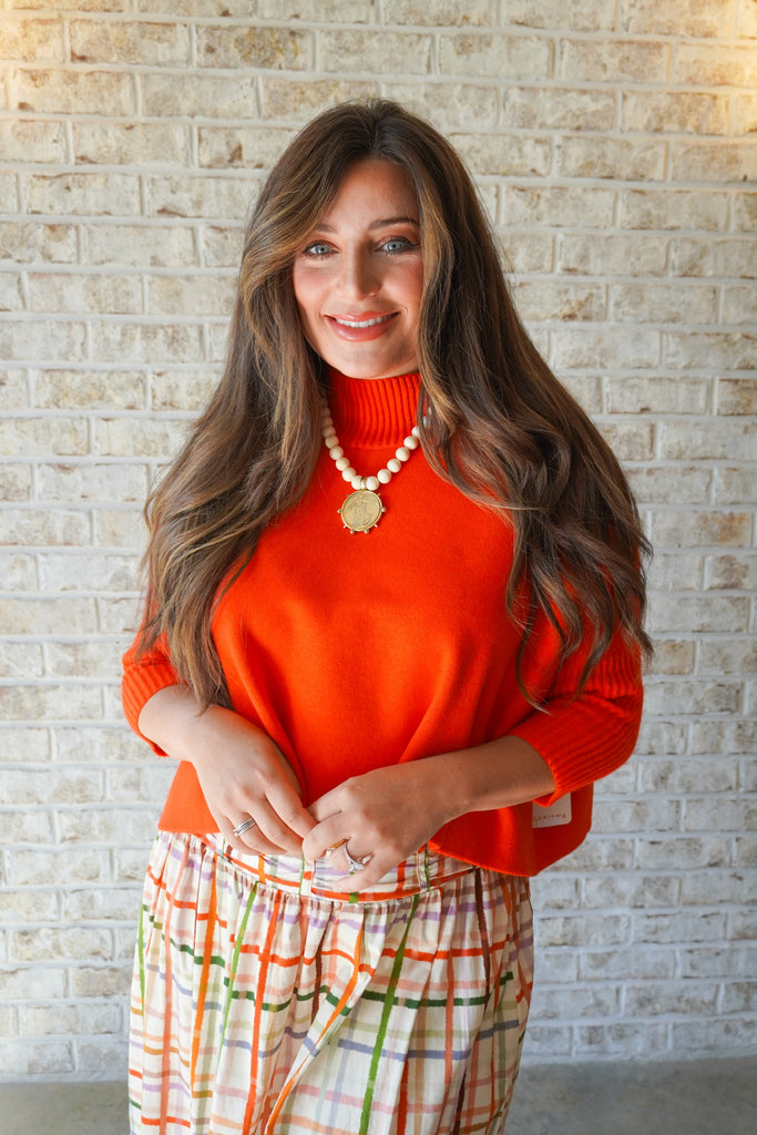 Aja Sweater - Orange Flambe – Azlinn Hope