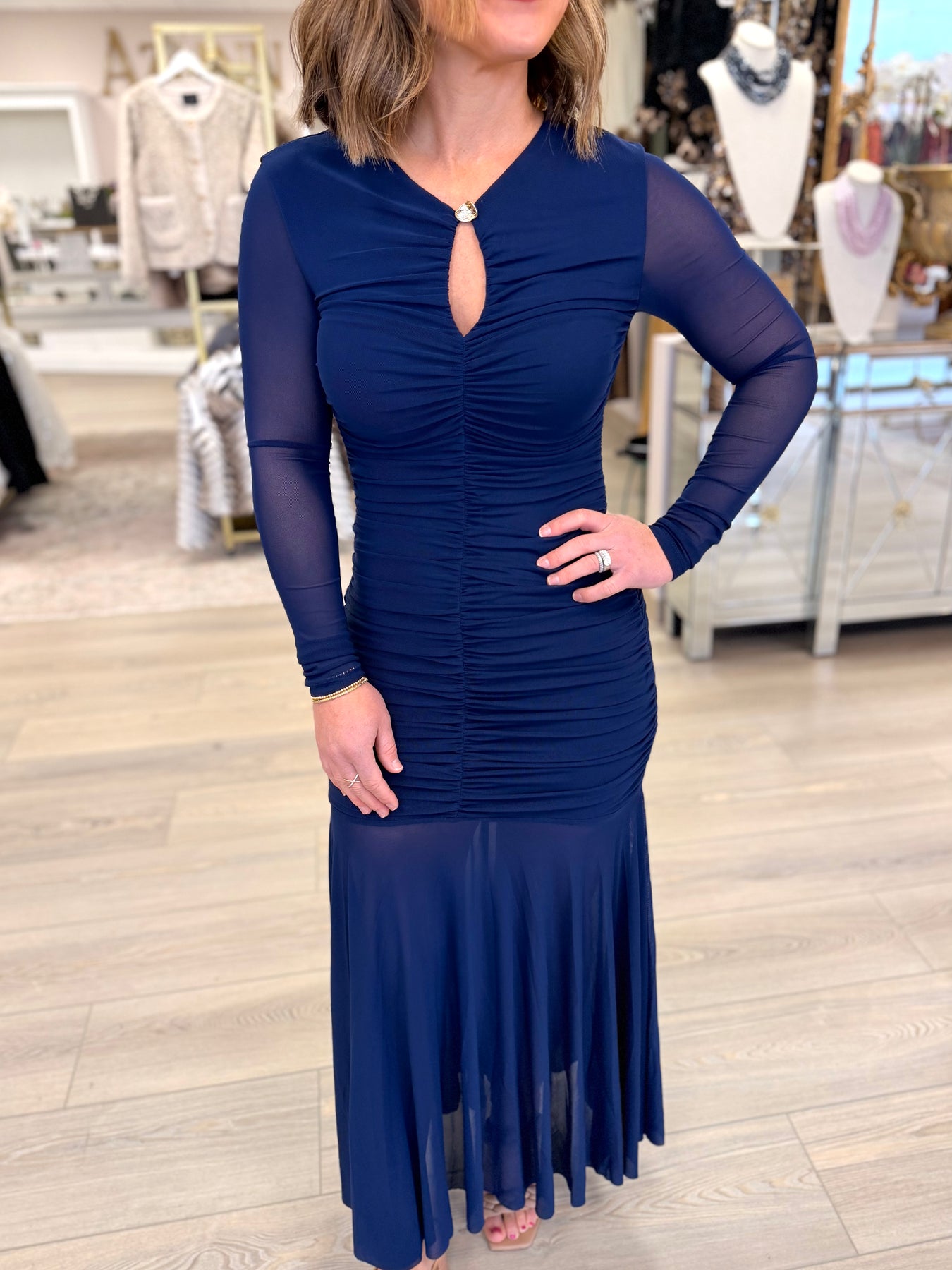 ruched long sleeve dress Yasmine Ruched Long Sleeve Dress – Azlinn Hope