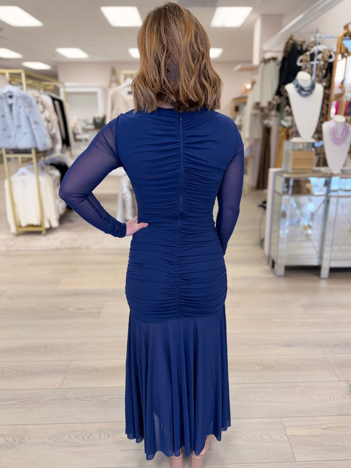 Yasmine Ruched Long Sleeve Dress Azlinn Hope Yasmine Ruched Long Sleeve Dress Azlinn Hope