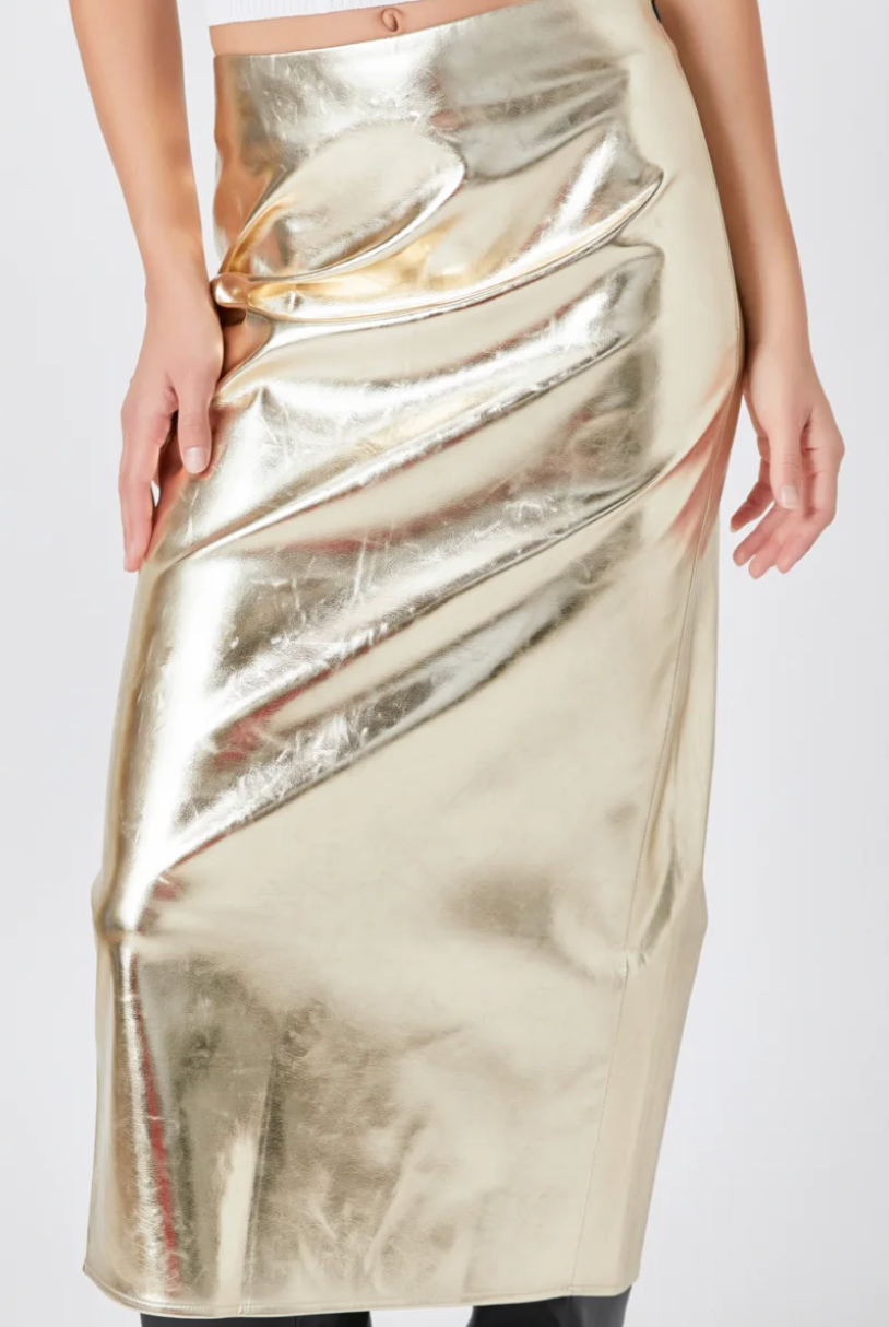 Women's foil pencil skirt sales
