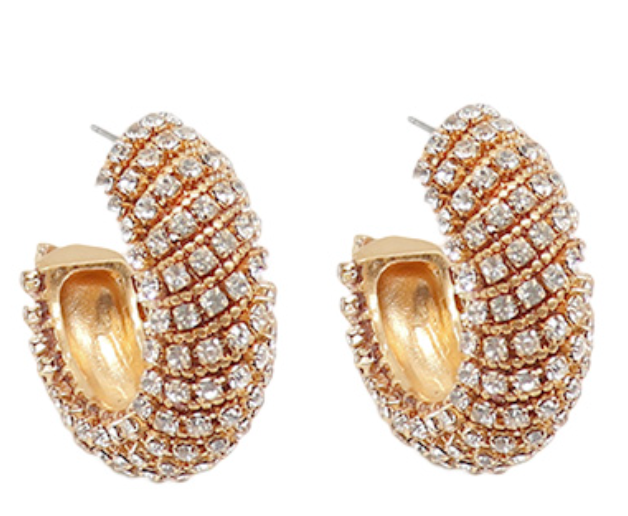 30mm Crystal Beads Metal Hoops – Azlinn Hope