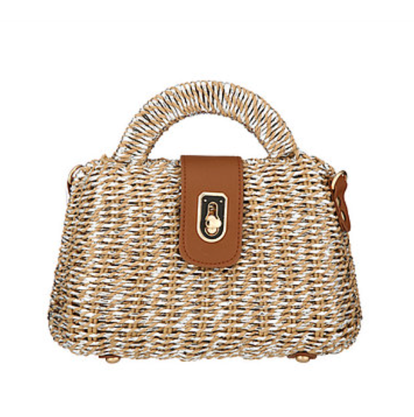 Trapezoid Shaped Wicker Bag – Azlinn Hope