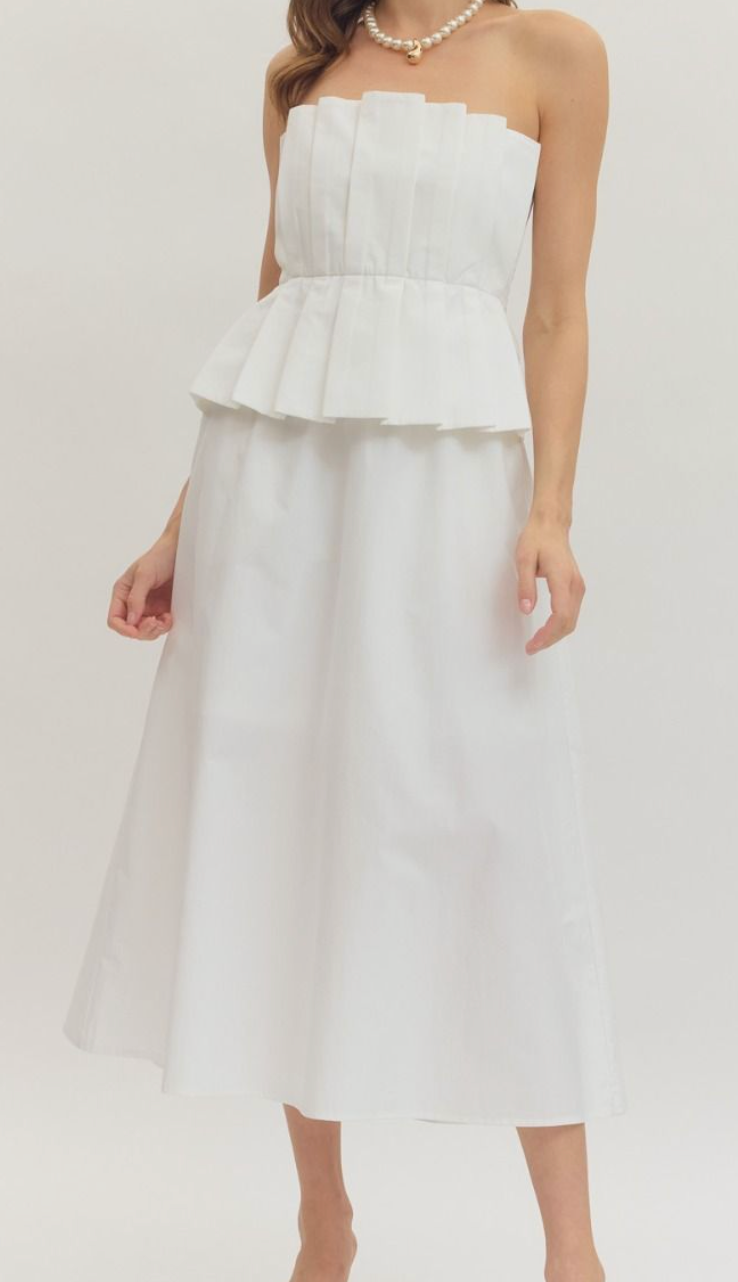 Selene Strapless Midi Dress  Azlinn Hope