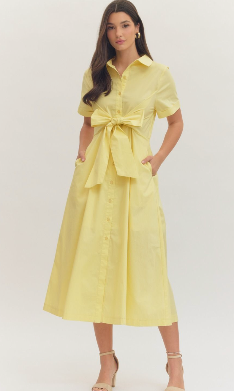 ellie midi dress Ellie Front Bow Midi Dress – Azlinn Hope