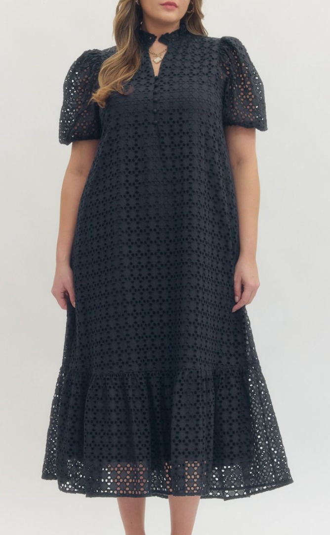 Kathryn Eyelet Midi Dress 1XL