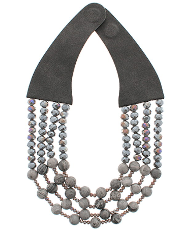 Glass & Stone Mixed Magnetic Clasp Necklace – Azlinn Hope