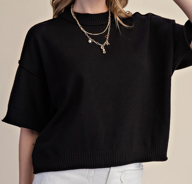 Crew-Neck Knit Top – Azlinn Hope