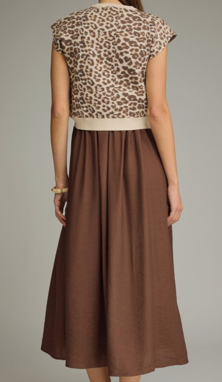 leopard knit dress Buy Ro&Zo Brown Petite Leopard Print Mock Neck Jersey Dress from Next USA