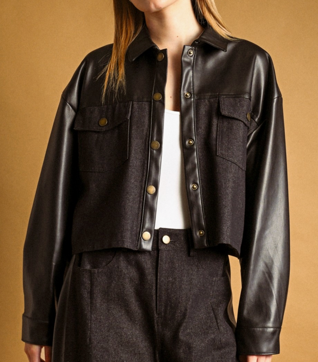 Myra Contrasted Button Closure Jacket – Azlinn Hope