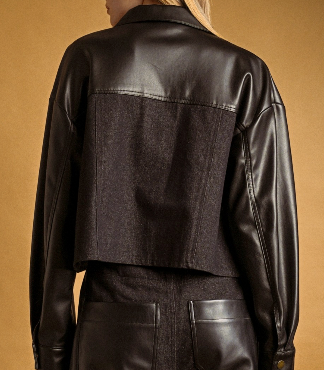 Myra Contrasted Button Closure Jacket – Azlinn Hope