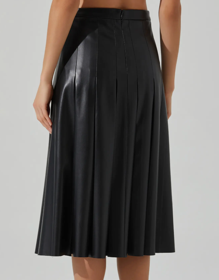 Vena Pleated Leather Skirt – Azlinn Hope
