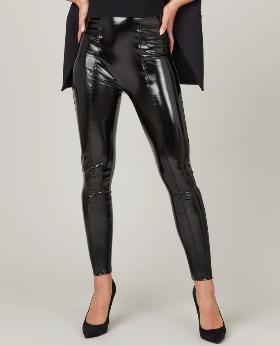 Faux patent leather pants hotsell